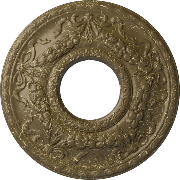 Ekena Millwork Hurley Medallion (Canopies up to 7 1/4"), 22 1/8"OD x 7 1/4"ID x 1 3/4"P, Mississippi Mud Crackle CM26HUMMC - main